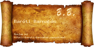 Baróti Barnabás névjegykártya