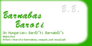barnabas baroti business card